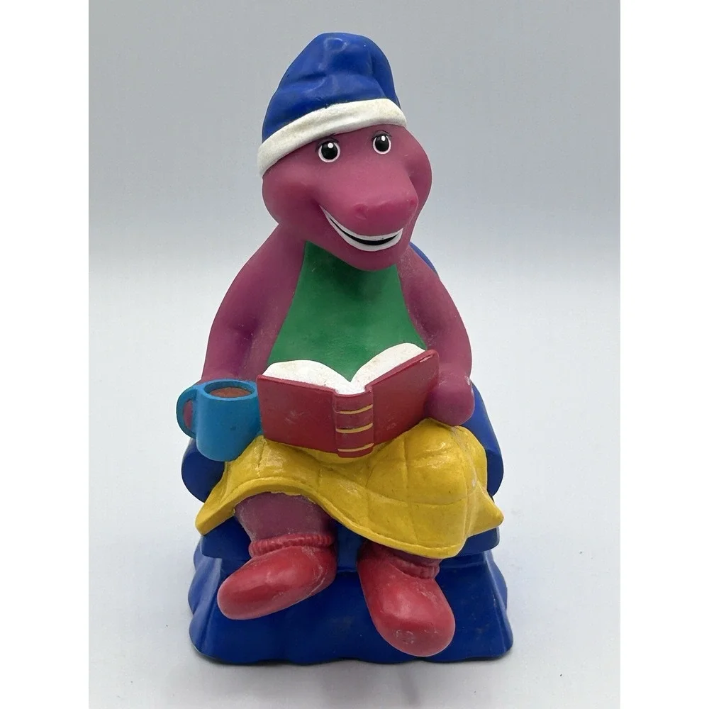 Vintage 1998‎ Lyons Group Barney Purple Dinosaur Coin Piggy Bank Reading Book
